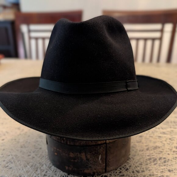 Genuine Borsalino Mascotte - Radiconcini Rome - 1997 Black Fedora 59 (7 3/8) - Picture 1 of 8